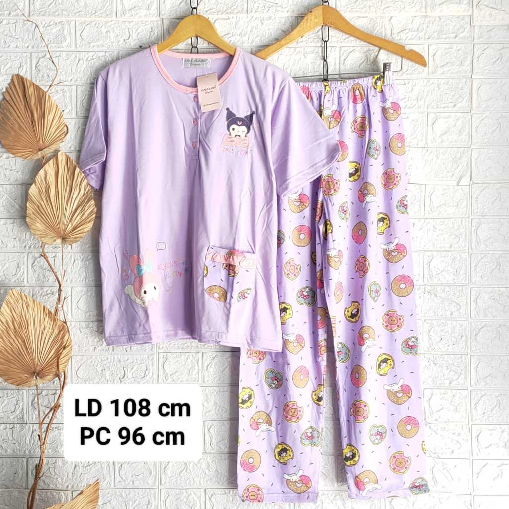 Setelan Wanita One Set Babydoll / Baju Tidur Babydoll Dewasa Celana Panjang Lengan Pendek CP Allsize