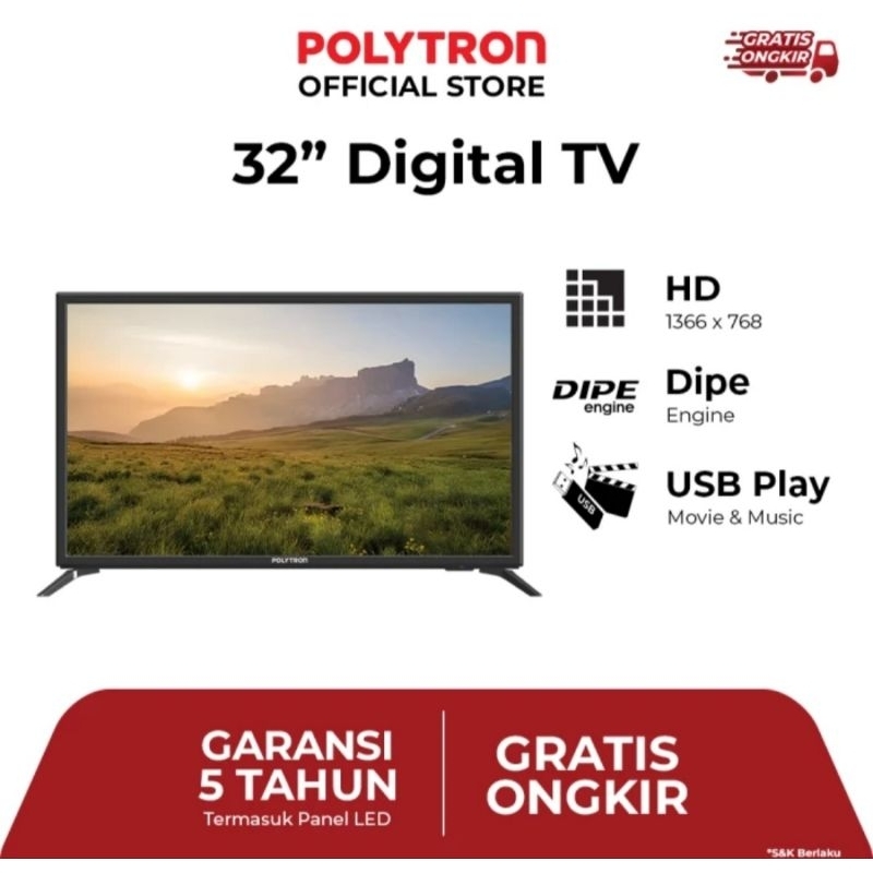TV LED POLYTRON 32INCH DIGITAL PLD 32V1853 TV POLYTRON 32 INCH DIGITAL