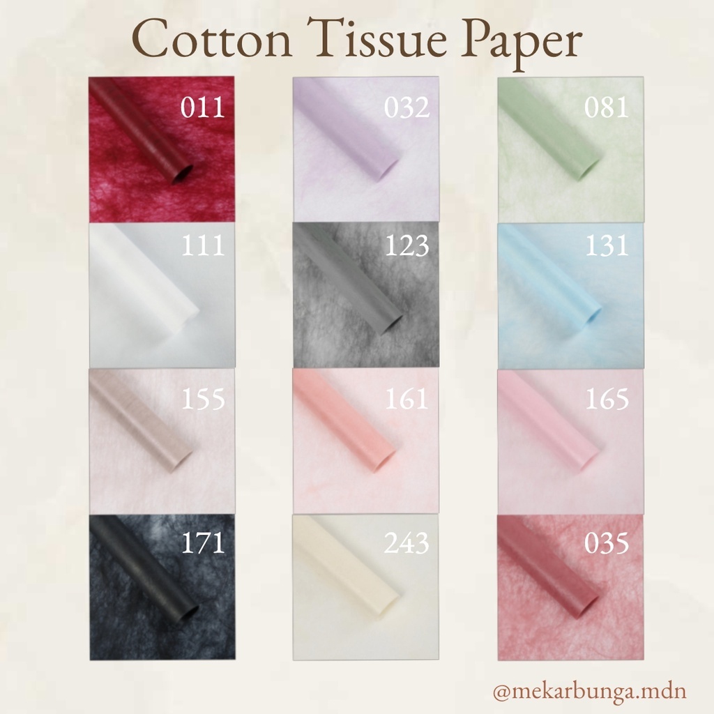 

(K 21--) - (20 LEMBAR) Kertas Bunga Premium Cotton / Kertas Tisu Non-Woven Flower Wrapping Korean Style Kertas Buket Bunga