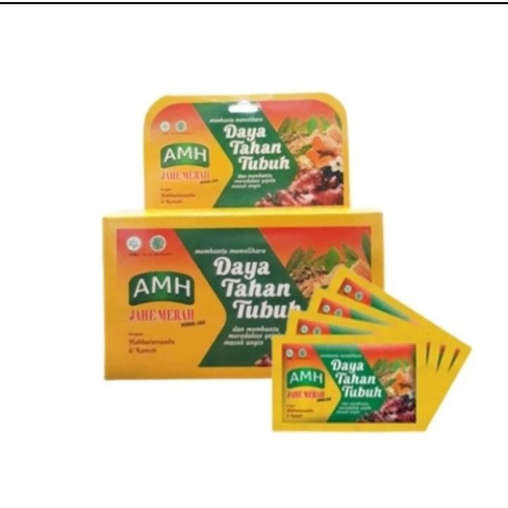 AMH Jahe Merah Herbal Cair 12 Sachet Original - Meredakan Gejala Masuk Angin