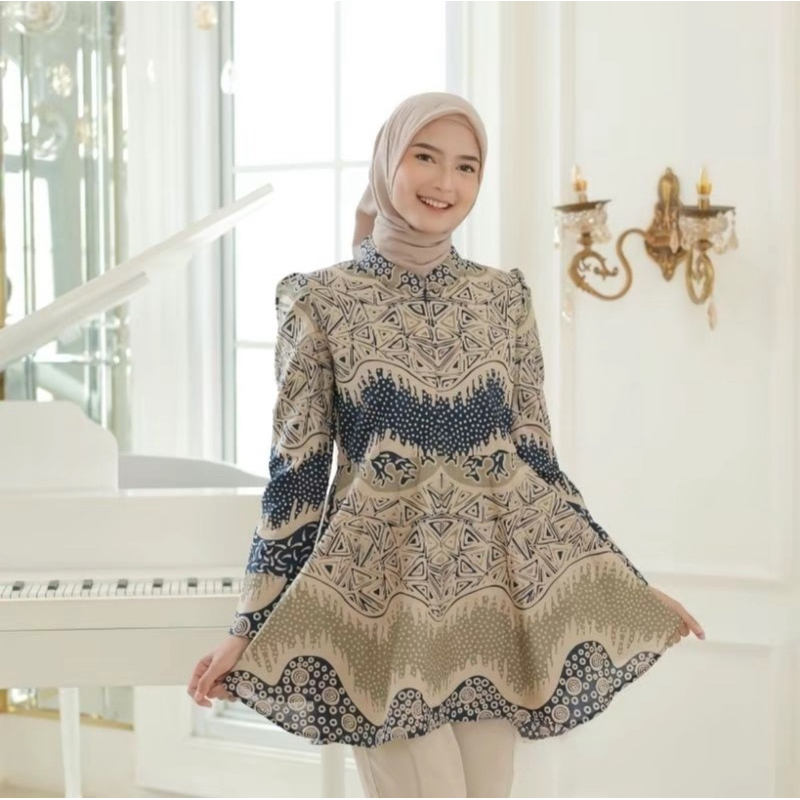 Batik Blouse Wanita/Blouse Batik Bahan Katun Nyaman Kerah