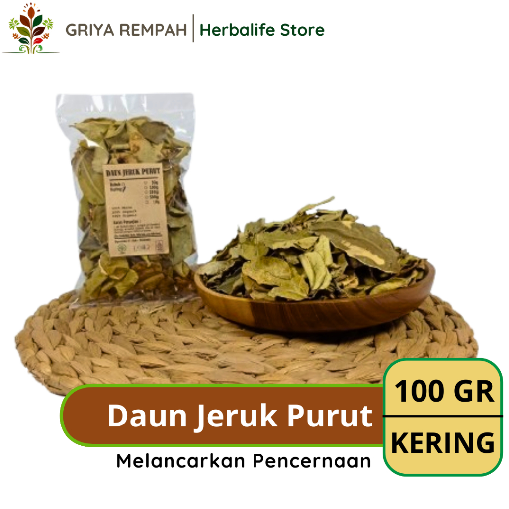 

DAUN JERUK PURUT KERING 100 GRAM Ramuan Rempah Herbal Aroma Segar untuk Masakan dan Minuman Jamu Tradisional Simplisia Citrus hystrix