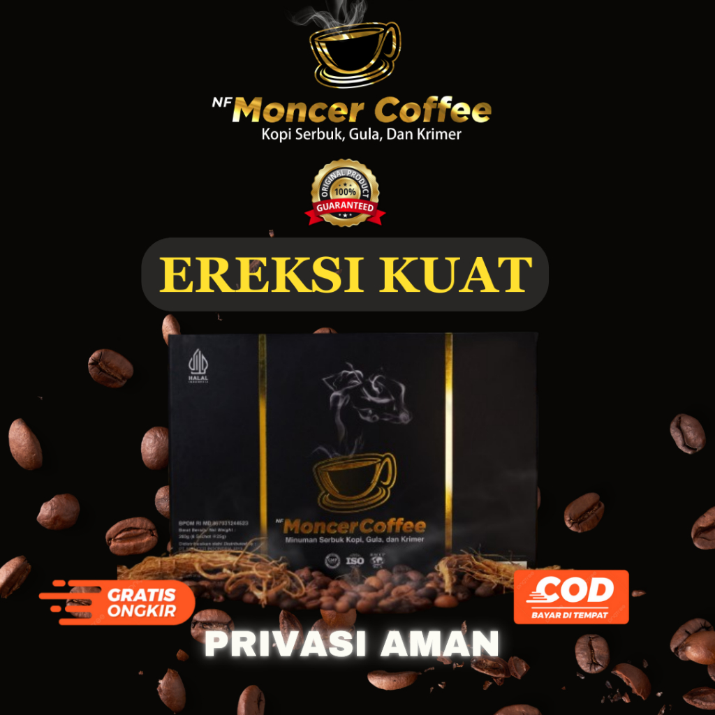 

NF MONCEERR COFFEE Original Kopi Stamina Pria Kuat Tahan Lama 1 Box 8 Sachet Dijamin Aman BPOM Halal
