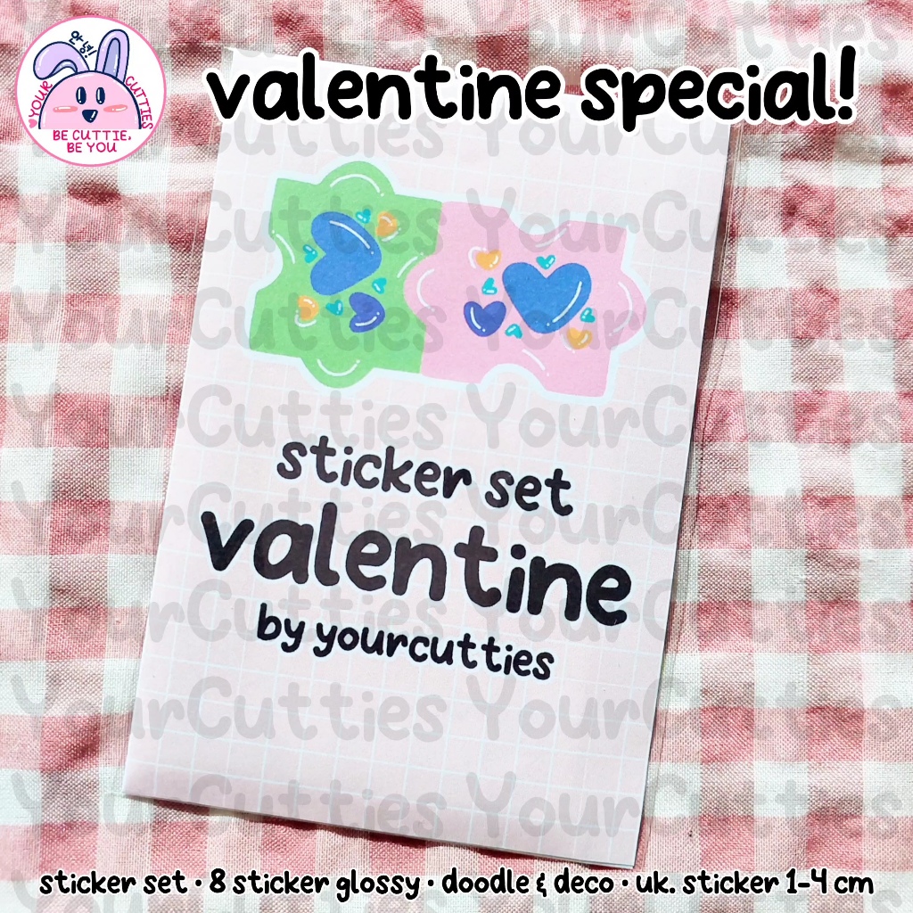 

[STICKER JOURNAL KIT] VALENTINE SPECIAL KIT KUMPULAN STIKER TEMA VALENTINE JOURNAL BUJO PLANNER LOVE DOODLE