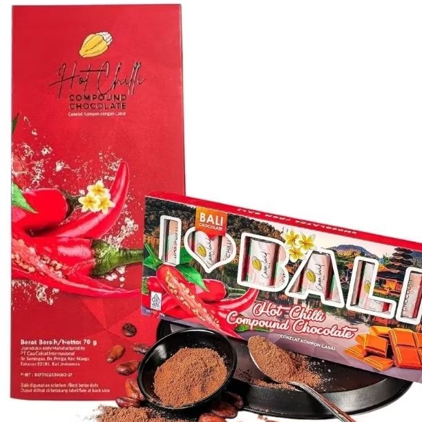 

coklat cabai hot Chilli commpound chocolate coklat i love Bali cau oleh oleh Bali jastip bali