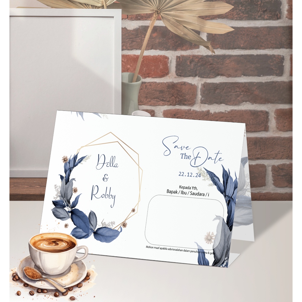 Undangan Pernikahan Tipe kalender Duduk, Rustic, Elegan, Unik, Murah, Bahan Tebal, Trendy, Aesthetic