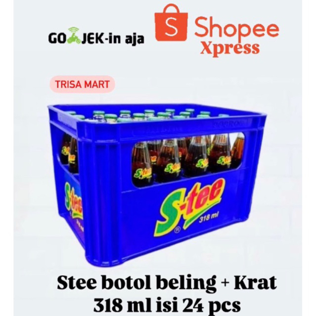 

Stee botol beling + krat 318 ml isi 24 pcs