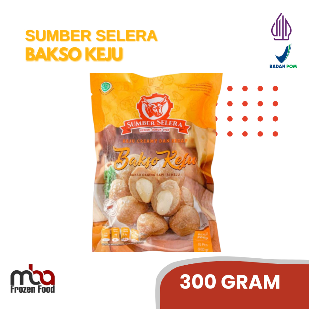 

Sumber Selera Bakso Keju (isi 10 bakso) Sumber Selera 300 gram /Bakso /Baksosapi /Pentol /Dagingsapi /Daging /Baso /Frozenfood /Sapi /Meatball