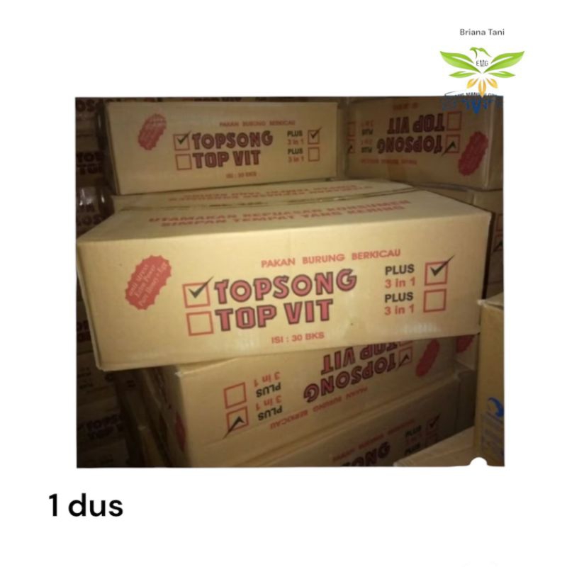 ￼Pakan Burung Topsong Kuning (coklat)/Topsong Rumput Laut 1 dus Isi 30 pcs