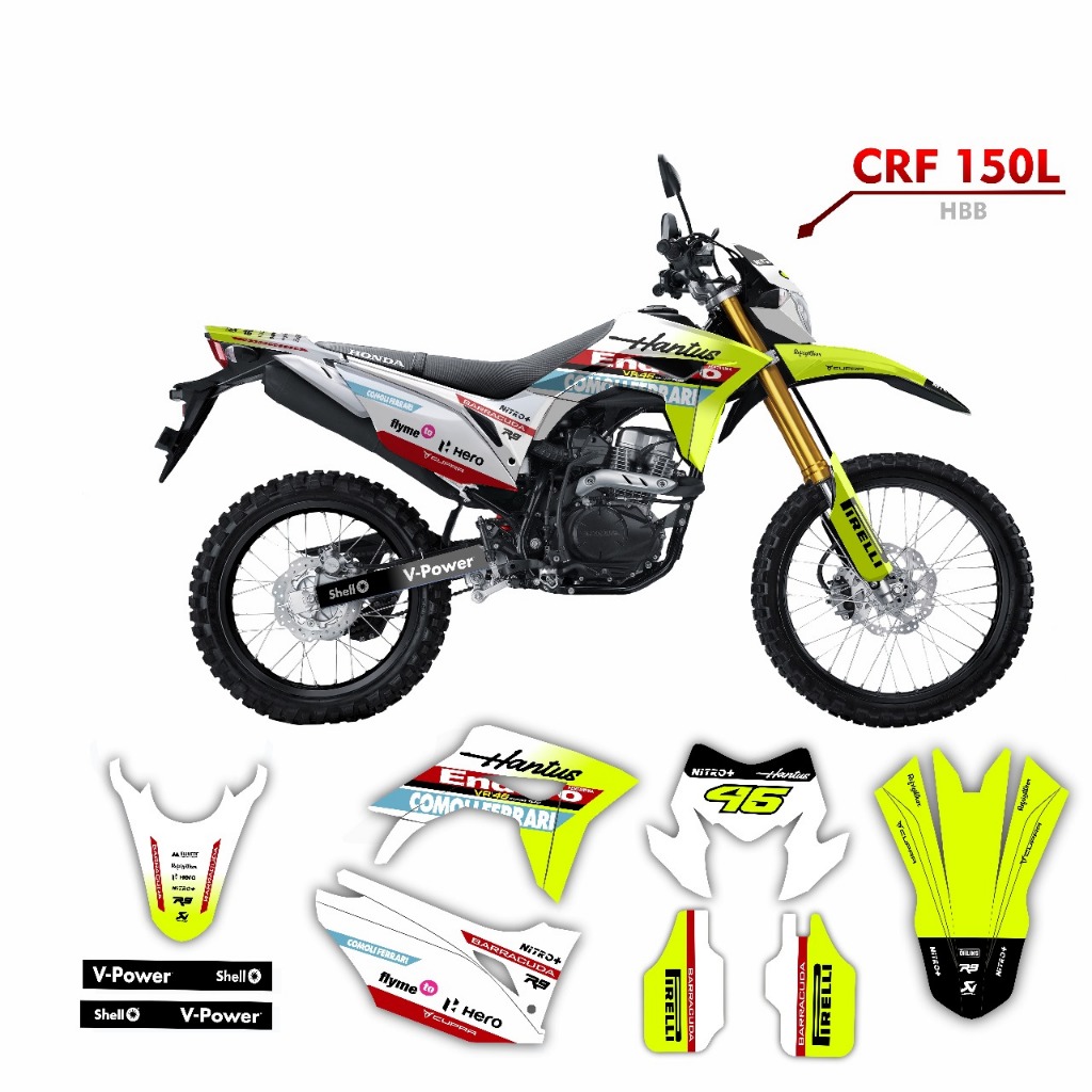 decal stiker full body keren CRF 150 L motif hijau putih simple