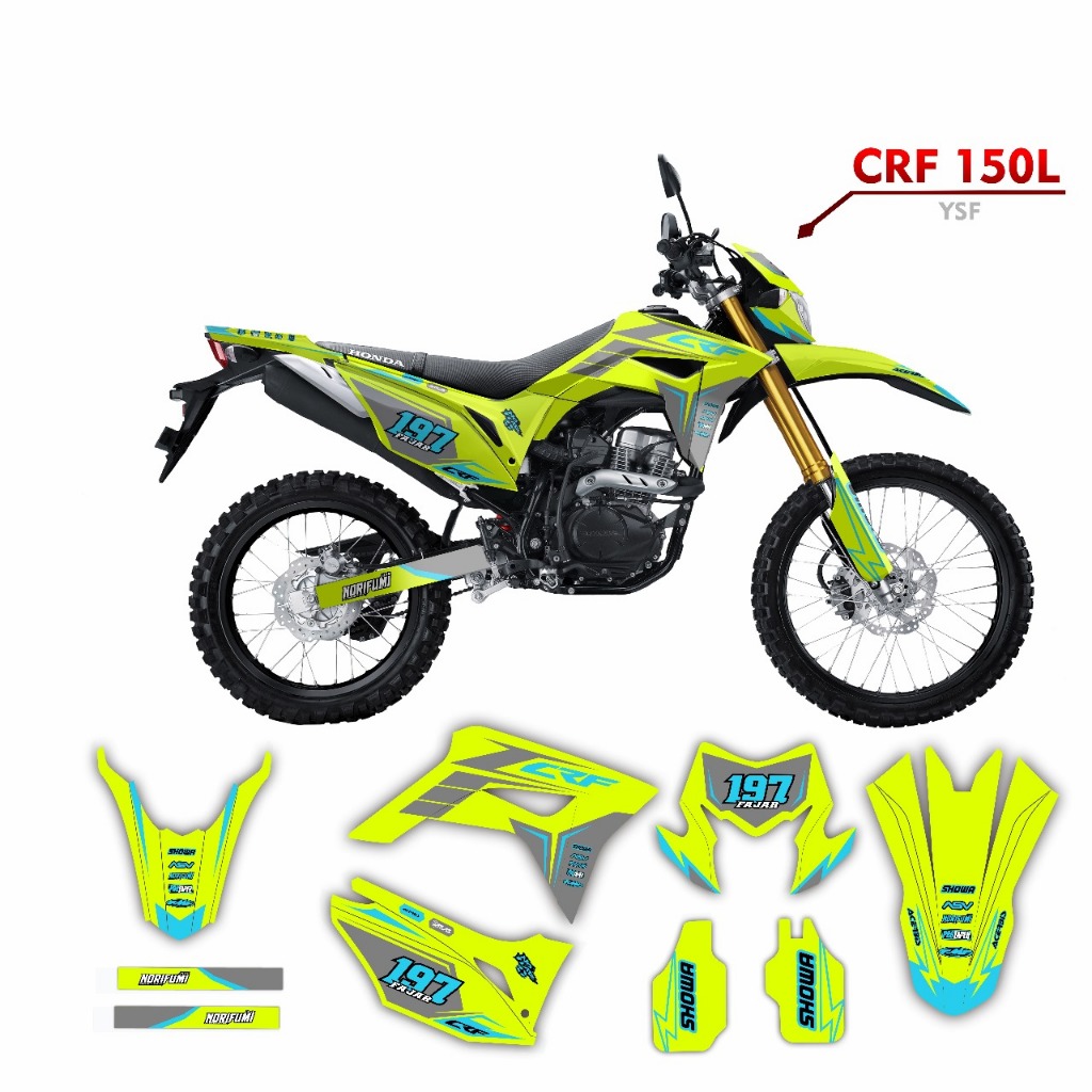 Decal Stiker CRF 150L terbaru 066 MOTIF BATIK HIJAU STABILO