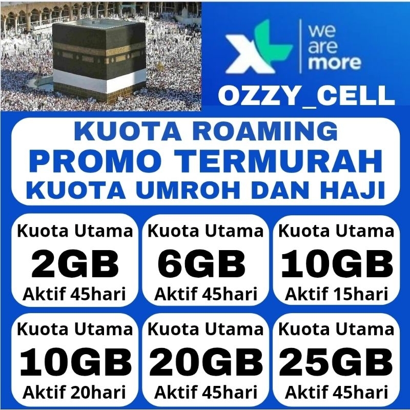 XL DAN AXIS ROAMING UMROH HAJI PROMO TERMURAH ISI ULANG KUOTA ROAMING VOUCHER DATA XL INTERNASIONAL