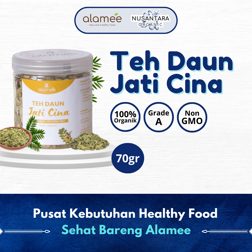 

ALAMEE 70gr Teh Daun Senna Jati Cina Leaf Tea Herbal Alami Organik Dried Flower Nusantara Organic