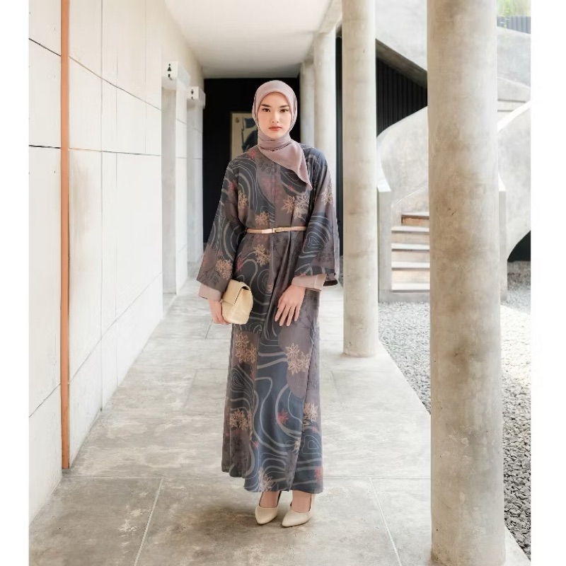 Gamis Dress ZM Zaskia Mecca edisi Maluku size S Motif Abstrak