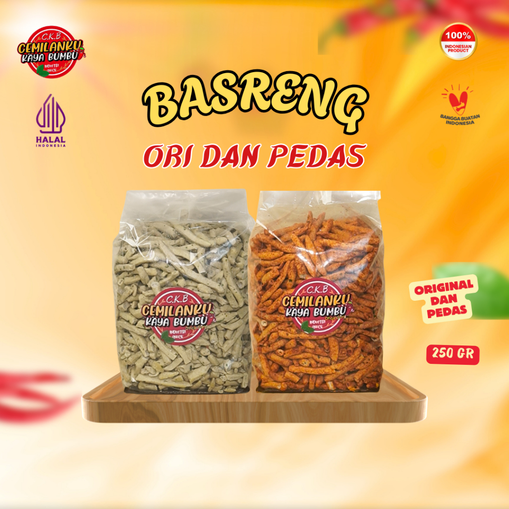 

Cemilanku - 250Gr Basreng Pedas Daun Jeruk Orginal dan Pedas