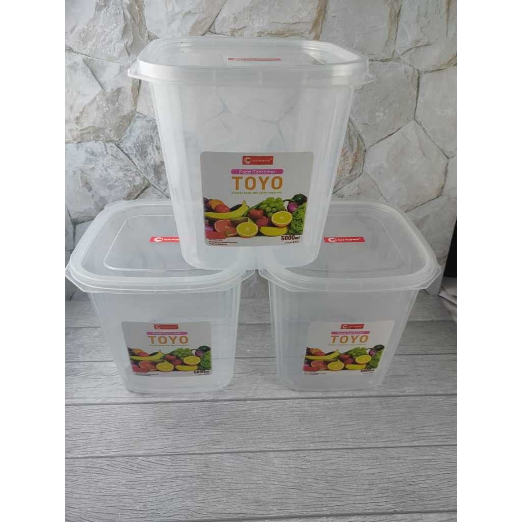 Toples Plastik Toyo 5000 ml-Food Container Box-Dengan Tutup