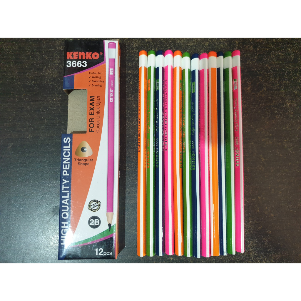 

Pensil 2B Kenko for Exam 3663 Triangular Shape Fluorescent Color