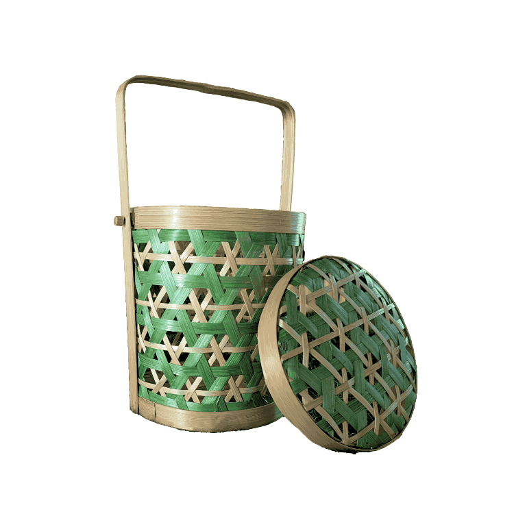 Hampers Bambu Bulat ,/ Hampers Bambu Anyaman ,Warna