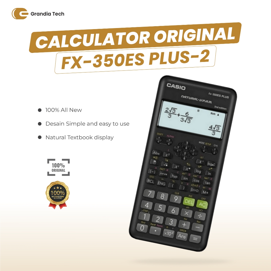 

CASIO KALKULATOR FX-350ES PLUS - Kalkulator Sekolah/Kuliah - Scientific/Saintifik - 252 fungsi