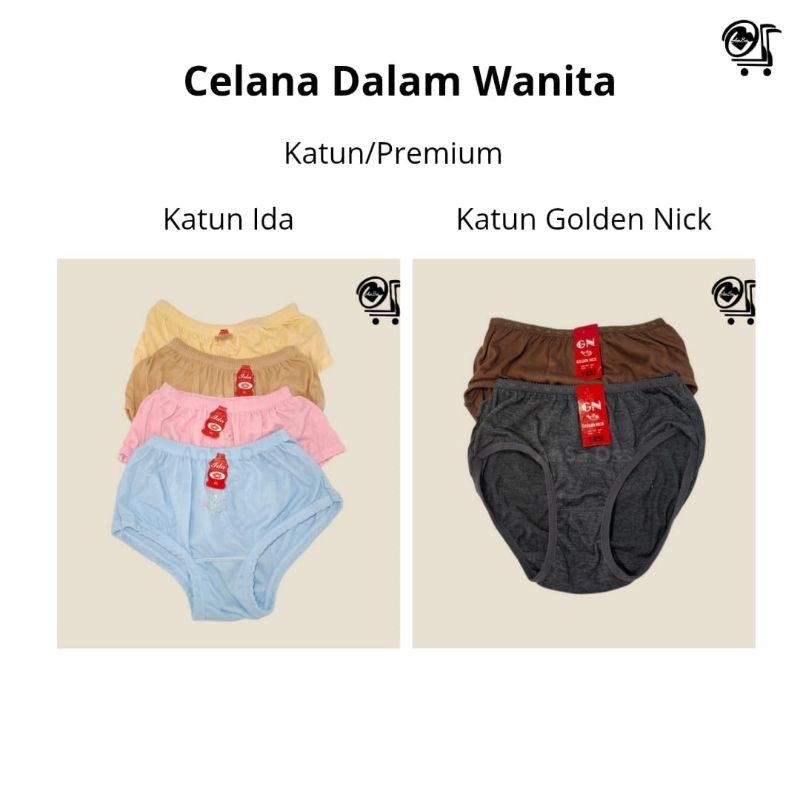 [TOKO ANDA] Celana Dalam Wanita Dewasa - Golden Nick/Ida - Katun Lembut Dewasa