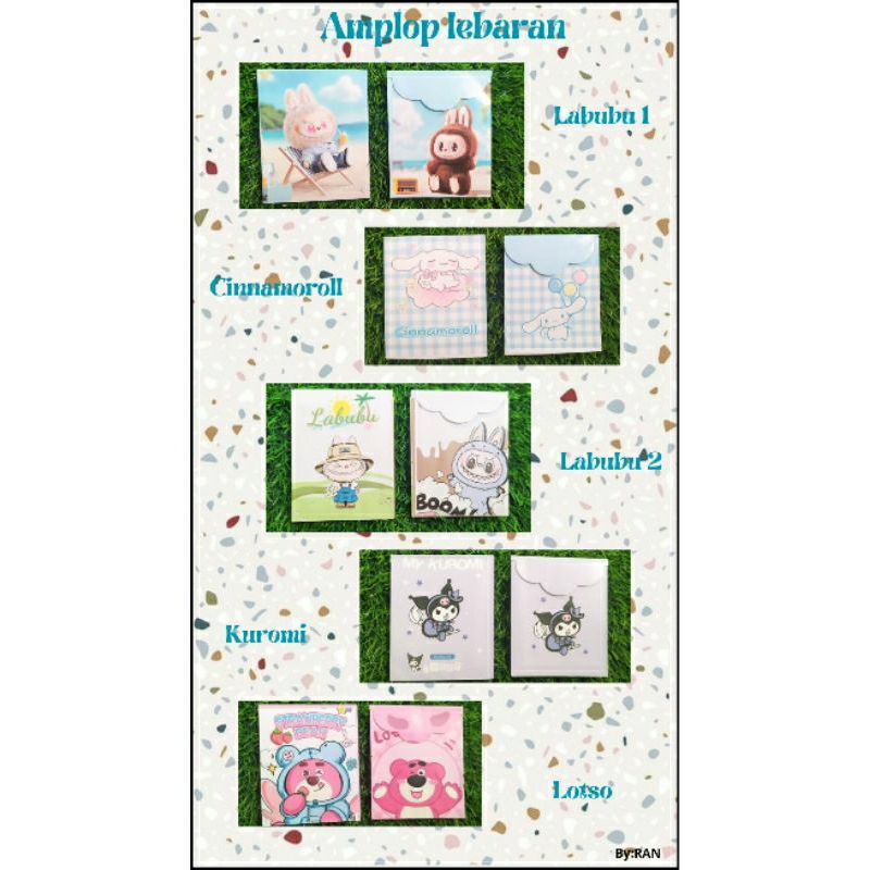 

READY STOK amplop lebaran, angpao lebaran, amplop motif kuromi, labubu, lotso, cinamoroll isi 10pcs
