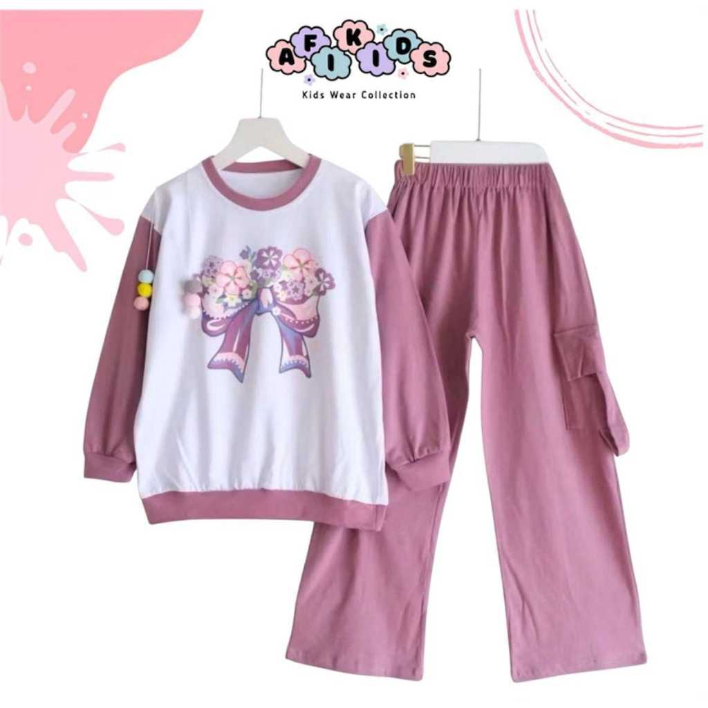 One Set 4-5Th Tanggung Tunik Muslim Baju Lebaran Anak 2-15 Tahun Baju Stelan Model Rompi 6 7Thn Paka