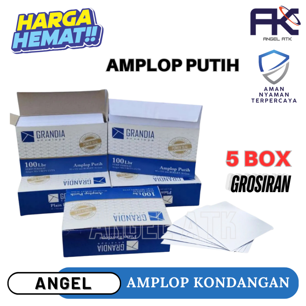 

Amplop Grandia 5 Box / Amplop Murah / Amplop Polos / Jual Grosir / Amplop Serbaguna / Amplop Kecil / Dilengkapi Lem / COD / Atk blessing