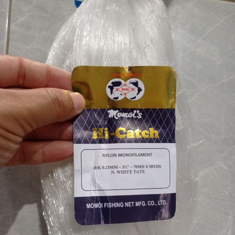 Jaring ikan Momoi 0.25 3,5 inchi 70md/80yds Tate mata malang pukat ikan Momoi