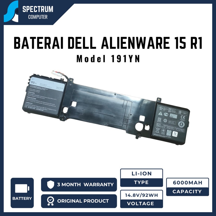Baterai DELL Alienware 15 R1 R2 ALW15ED-1828 191YN