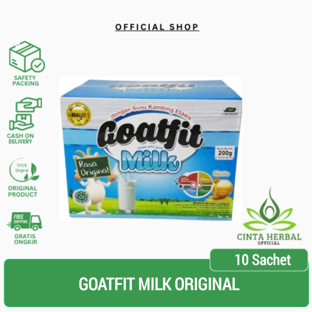 

Susu Kambing Etawa Plus Royal Jeli Goatfit Milk Original | Goat Fit Original Per Box 10 Sachet