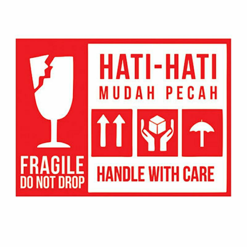 

Stiker Fragile Handle With Care / Stiker Hati-Hati Awas Pecah, 50pcs.