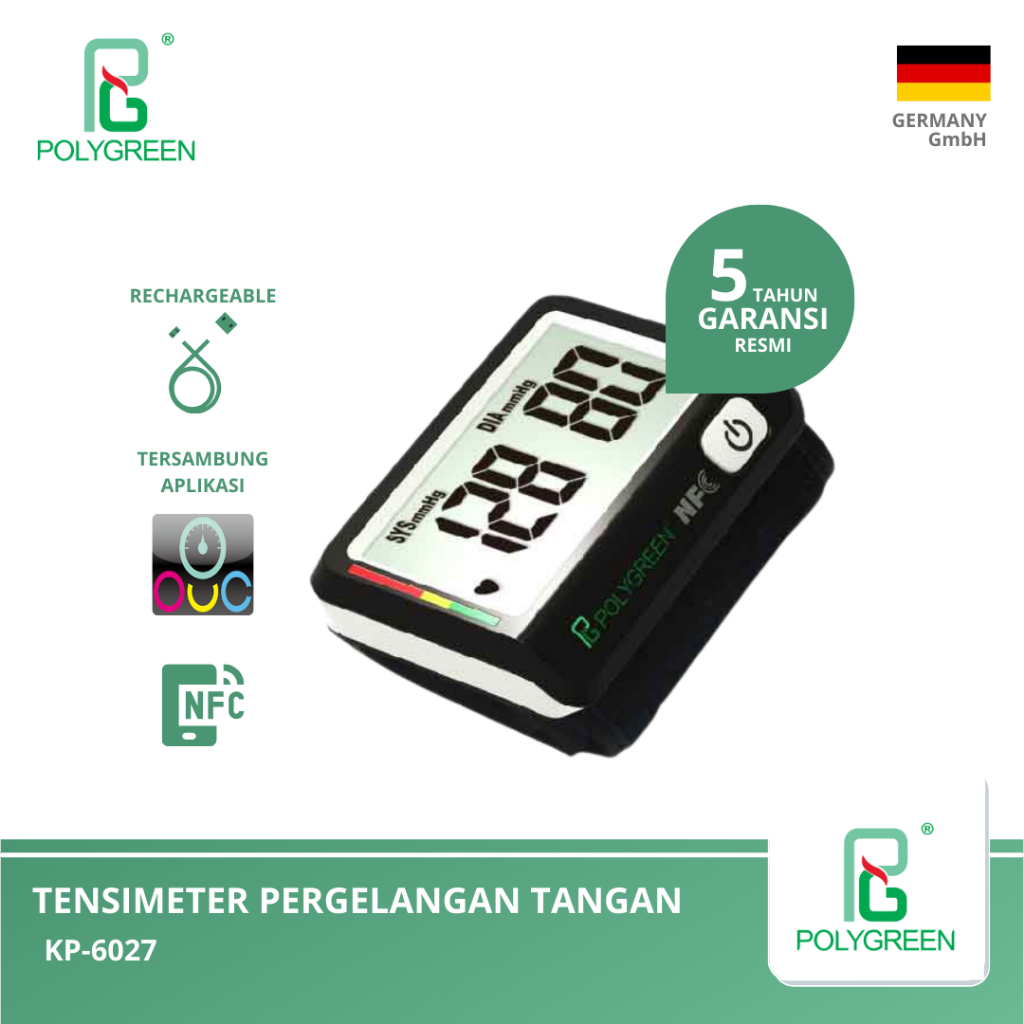 POLYGREEN - Tensimeter Pergelangan Tangan NFC KP6027