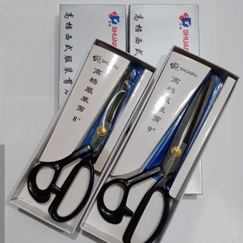 Gunting kain SHUAIPU 8" dan 9" / Gunting potong / Gunting jahit konveksi / Alat jahit