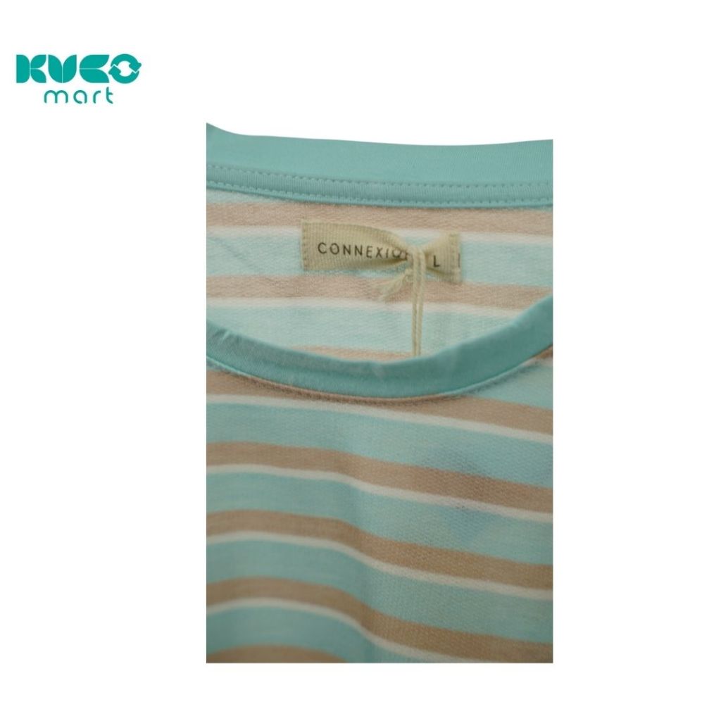 kaos lengan panjang motif garis wanita