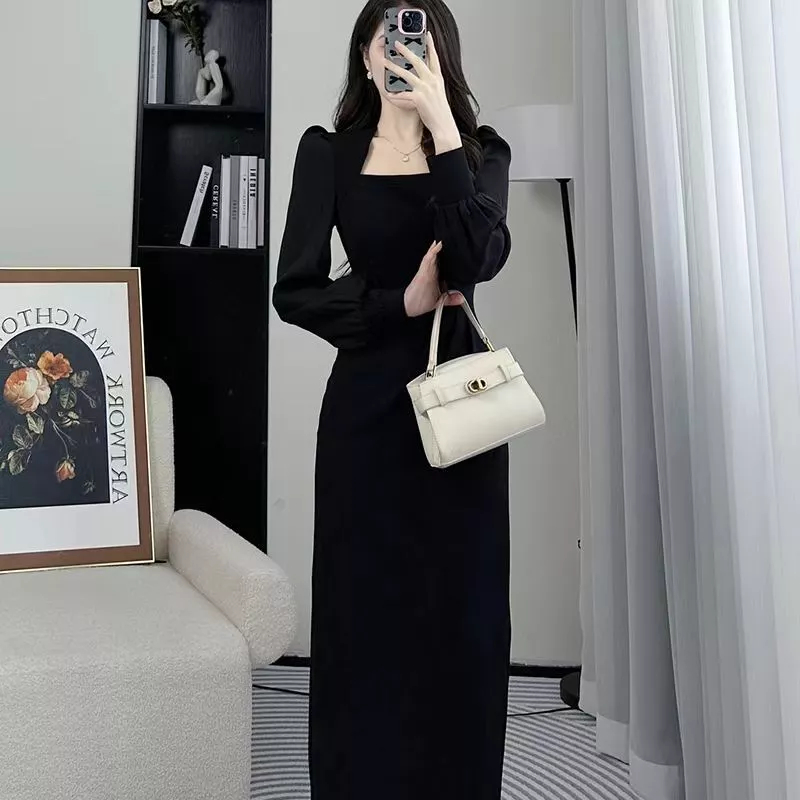 Dress Hitam / Dress Korean style/ Korean Dress Muslim