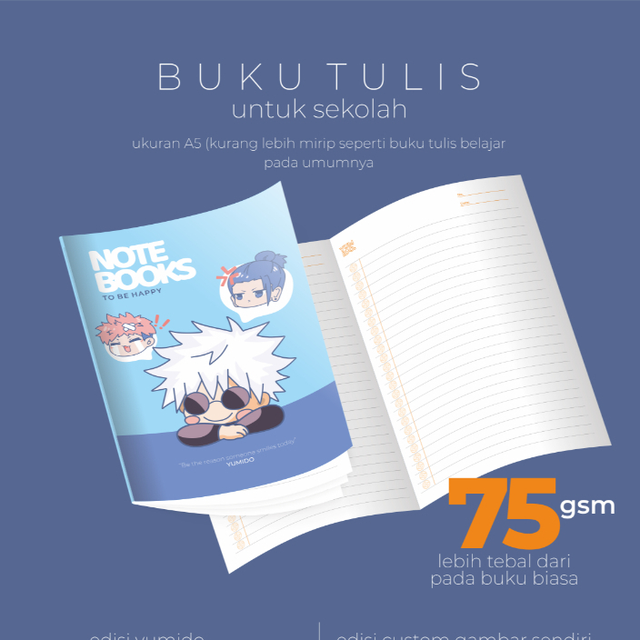 

Custom Cover Buku Tulis Sekolah isi Bergaris A5