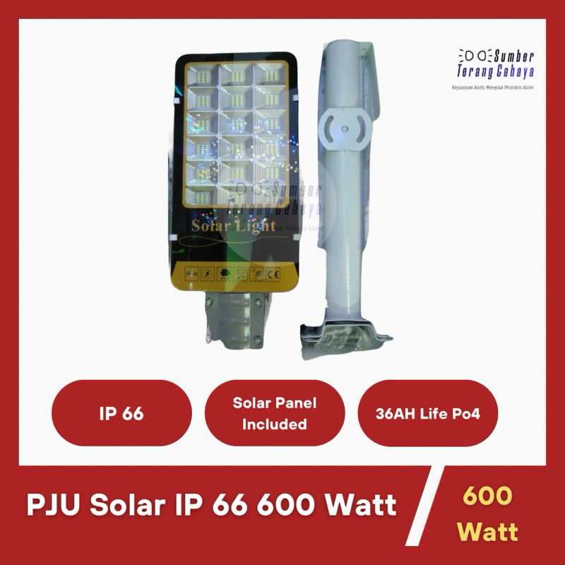 Lampu PJU Solar 600 Watt Solar Panel Included