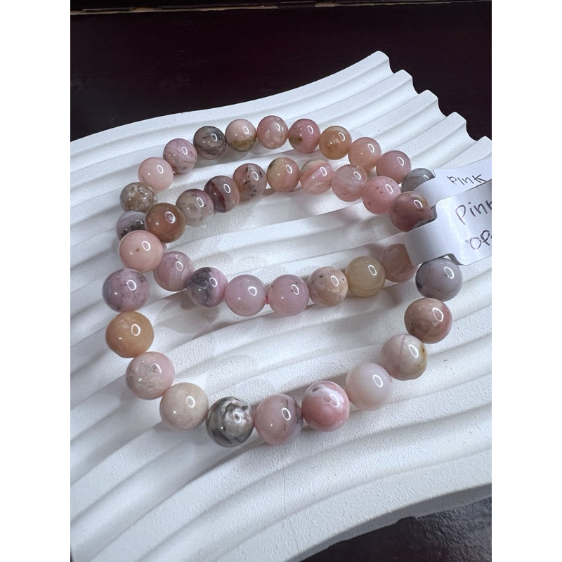 Gelang Pink Opal 8mm | Gelang Batu Natural Pink Opal/Gemstone Pink Opal