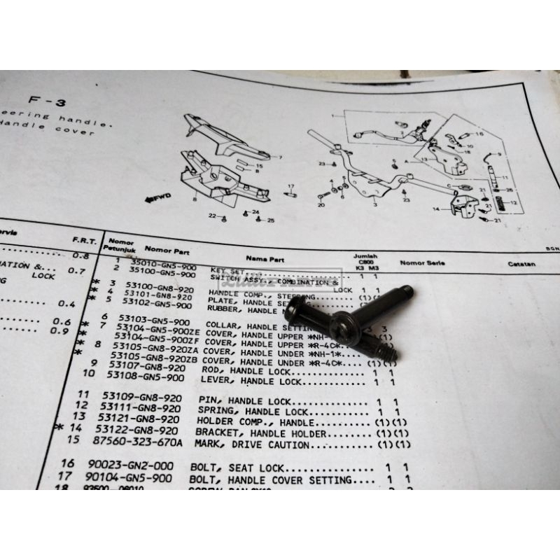 Baut baud batok bawah baut speedometer honda astrea star prima ori original