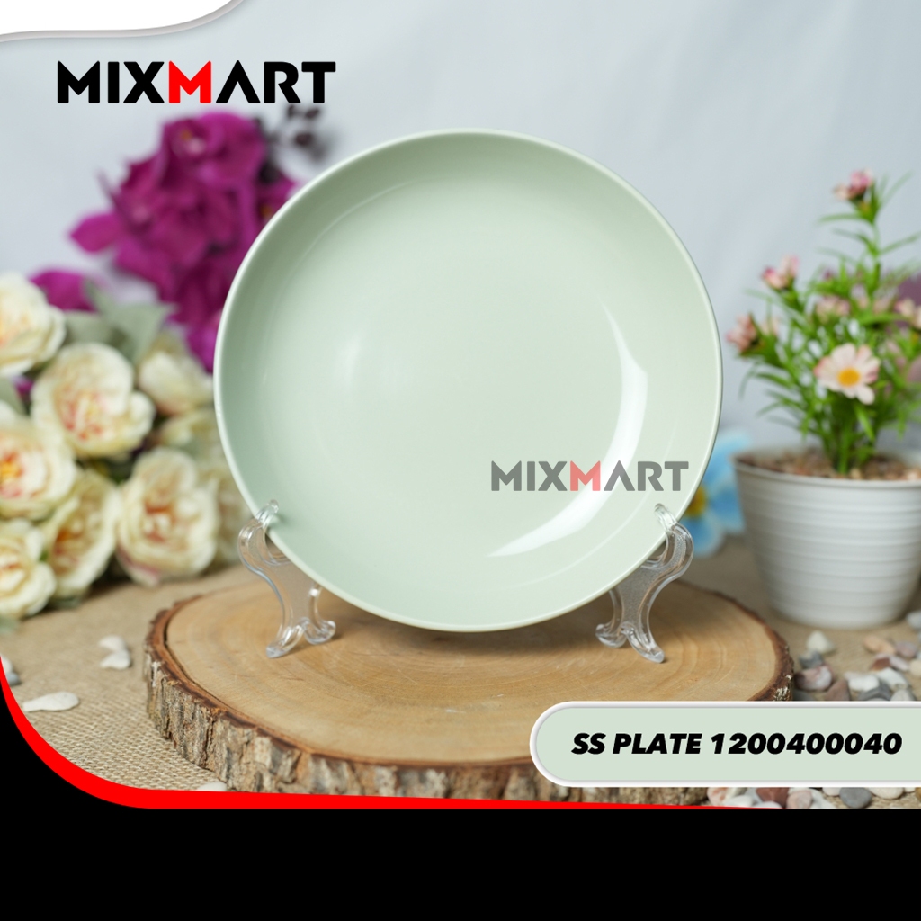 Piring Keramik Hijau Polos SS Plate 1200400041 Diameter 17.5cm / Piring Aestetik Gaya Jepang