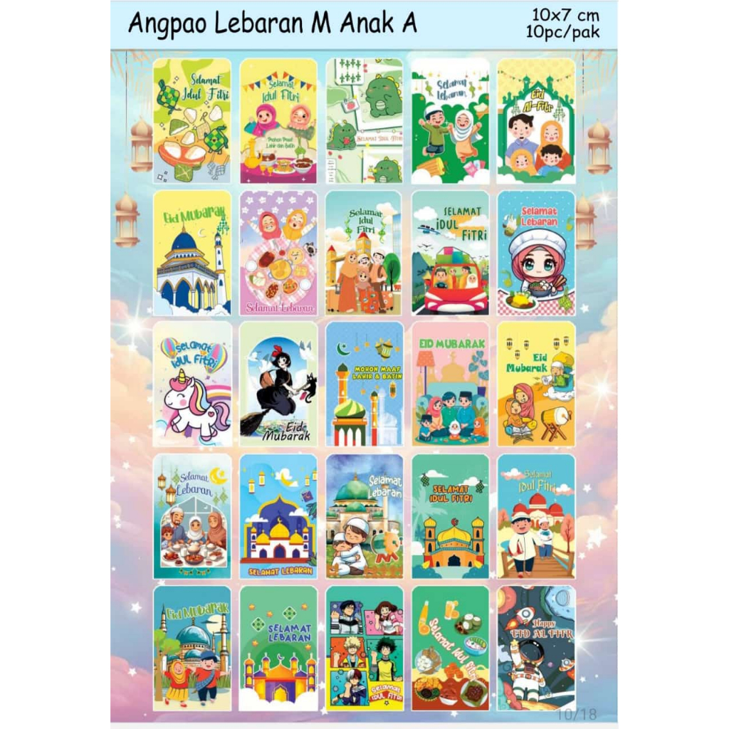 

Amplop Lebaran Angpau Anak Isi 10 pcs THR Karakter
