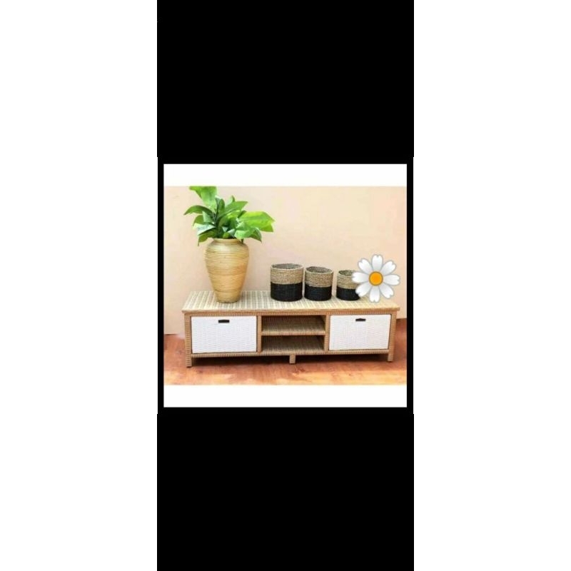 Lemari Rotan 3 Laci DVD(116 cm)