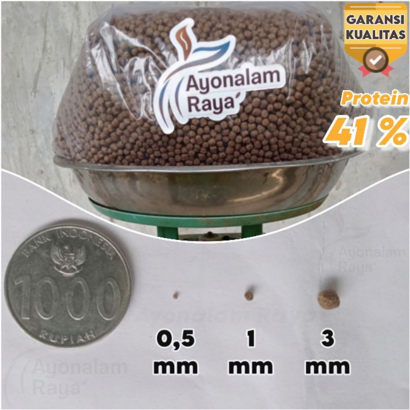 Pelet Ikan Lele Pakan Ikan Nila Makanan Ikan Kecil Protein Tinggi Cepat Besar 1Kg Pur Mas Gurame