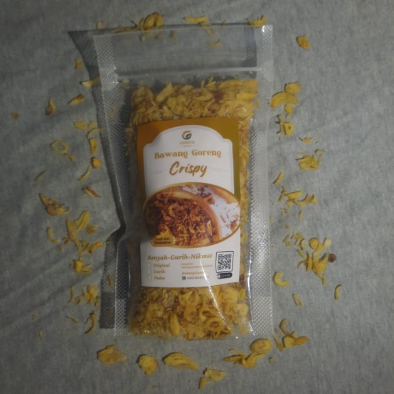 

Bawang Goreng Crispy asli Sumenep / Bawang Goreng siap saji 100gr