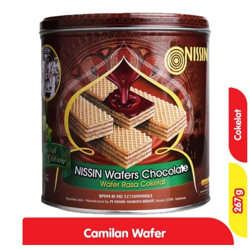 

Nissin Wafers Chocolate 267 gr Wafer Coklat Kalèng