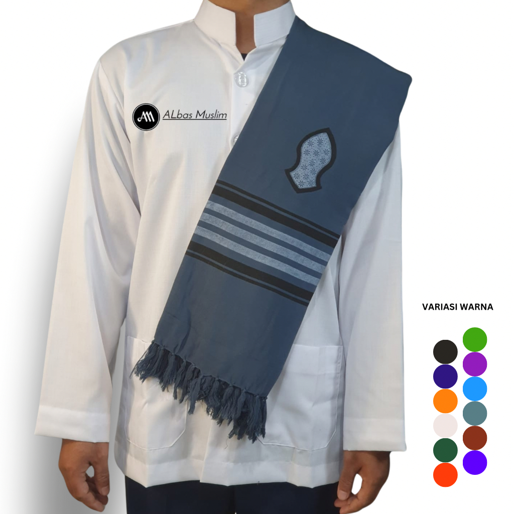 Sorban  Laki Laki Medel Kasmiri Arab Palestina Motif Terompah Nabi Rayon Adem Lembut Panjang
