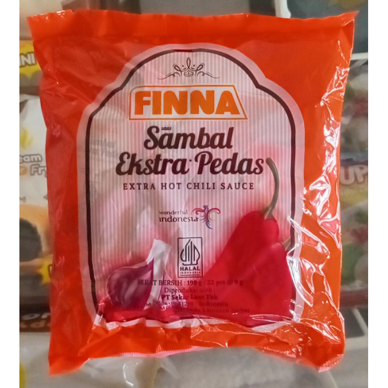

Finna Saos Sambal Extra Pedas Sachet 22x9gr