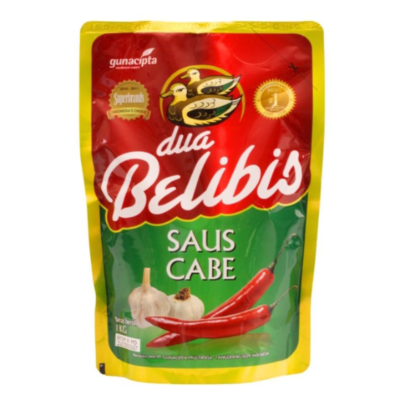 

Dua belibis saus cabai & saus tomat refil 1 kg