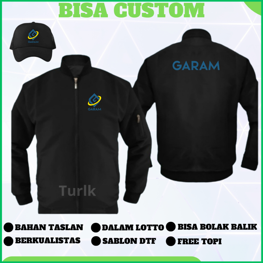 Jaket PT Garam Jaket Bomber PT Garam Custom