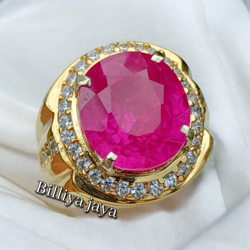 CINCIN BATU PERMATA RUBY CATAM CUTTING SERAT HALUS SUPER KUALITAS